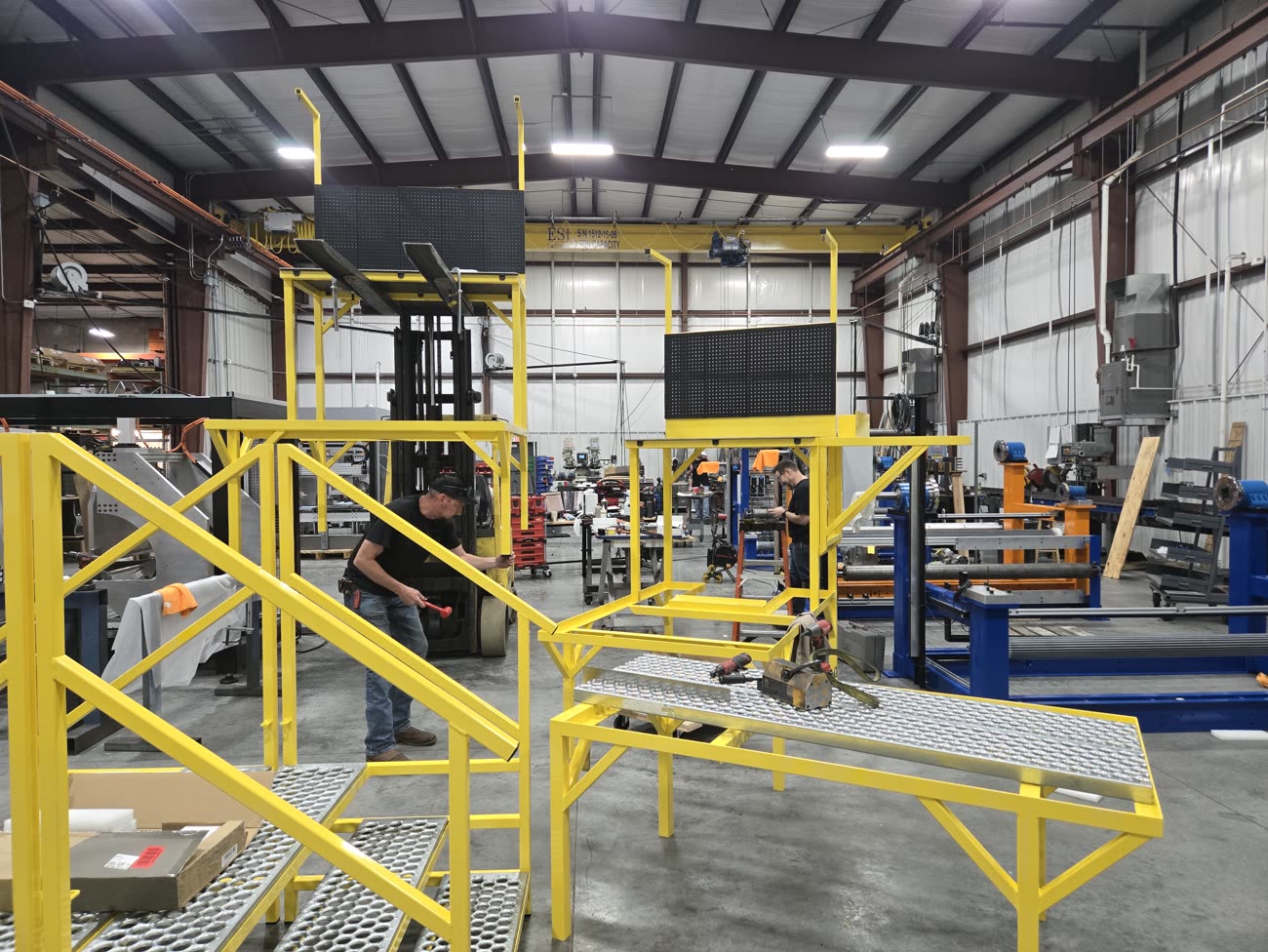 OSHA crossover stairs and platform fabricated in-house